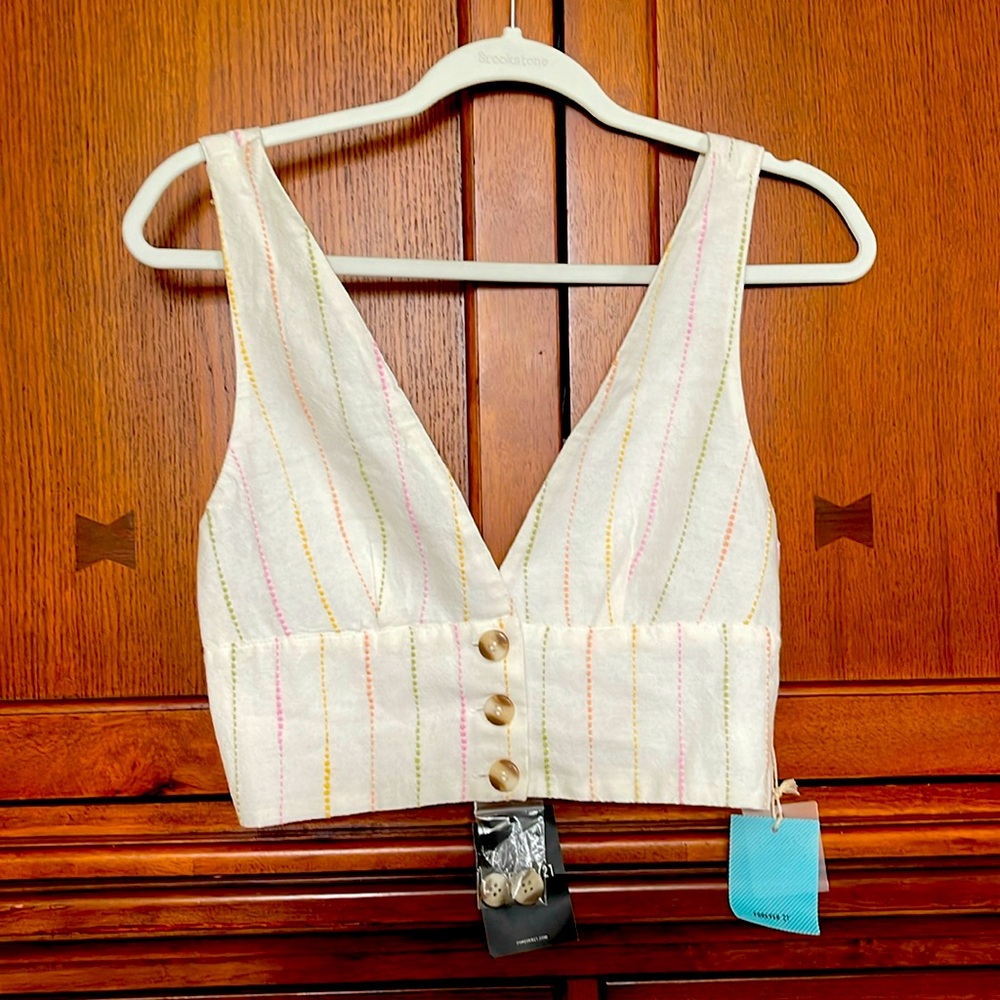 NEW Forever 21 Crop V-Neck Top Size Small